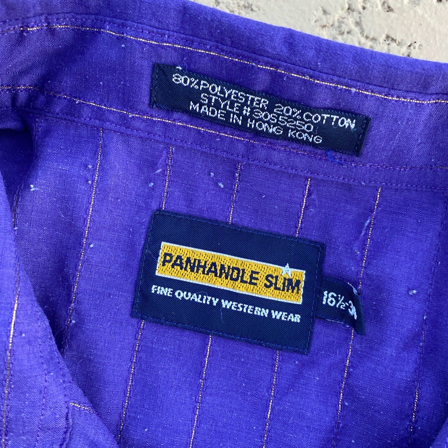 Vintage Panhandle Slim Pearl Snap Button Western Purple Gold Striped Shirt Men’s 16.5-34 Size US XL / EU 56 / 4 - 3 Thumbnail