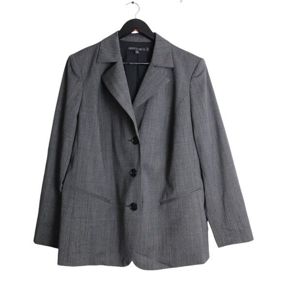 Lafayette 148 Lafayette 148 New York Blazer Jacket Charcoal Wool Blend Size XXL / US 16-18 / IT 52-54 - 1 Thumbnail