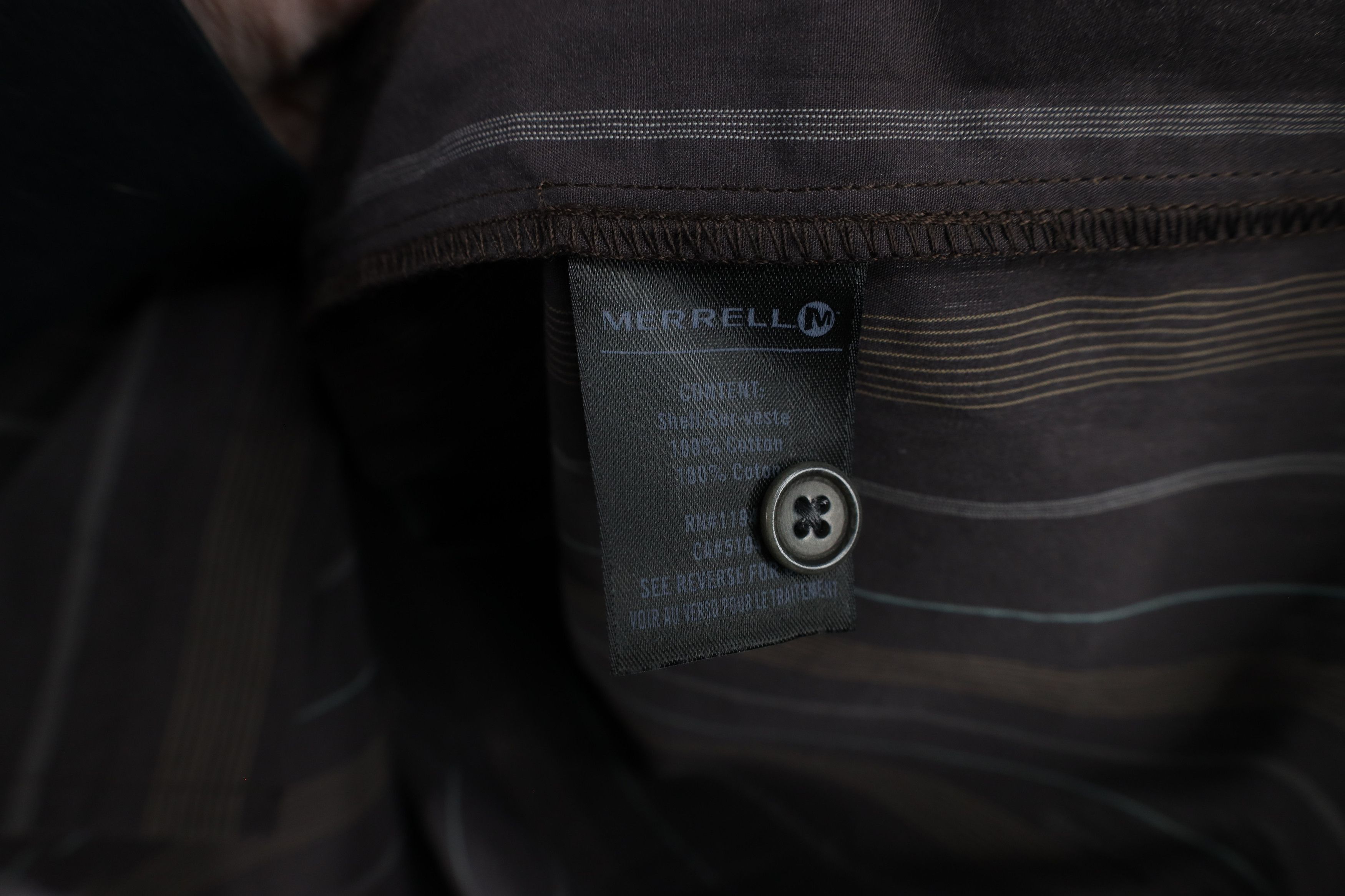 Merrell × Vintage New Merrell Power Pin Striped Collared Button Shirt Brown Size US L / EU 52-54 / 3 - 12 Thumbnail