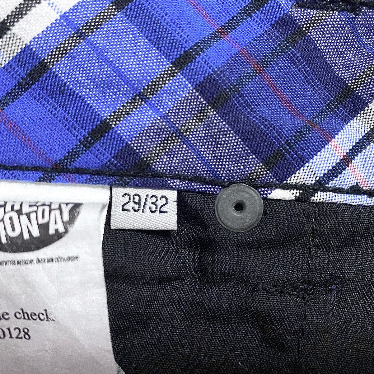 Cheap Monday Cheap Monday Tight Blue Check Plaid Chino Pants Trousers Size 29" - 14 Thumbnail