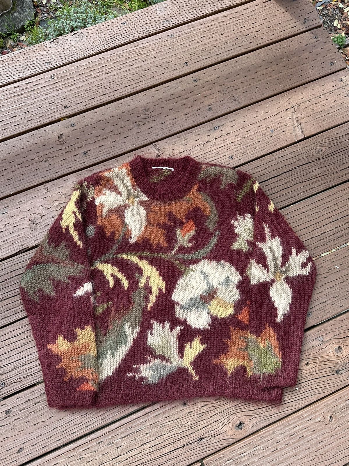 Image of Vintage Italian Mohair Patterned Sweater, Men's (Size Small)