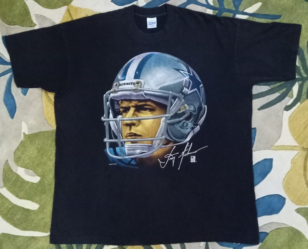 NFL × Salem Sportswear × Vintage Vintage 90s NFL Dallas Cowboys Troy Aikman T-shirt Size US XXL / EU 58 / 5 - 3 Thumbnail