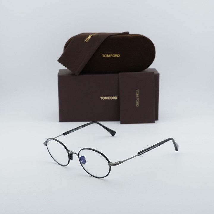 Tom Ford Tom Ford FT5973-B 020 Eyeglasses Grey 49mm Oval Frame Size ONE SIZE - 4 Thumbnail