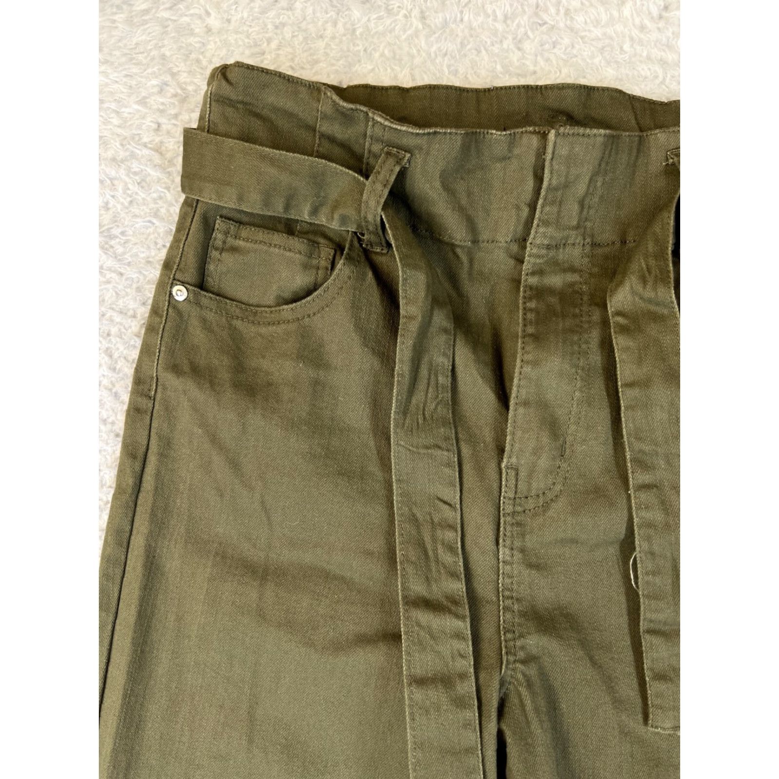 Almost Famous VINTAGE Almost Famous Jeans Womens 11 Green Belted High Rise Skinny Denim 5-Pocket Rise >10.5 in Womens Size 32" / US 10 / IT 46 - 6 Thumbnail