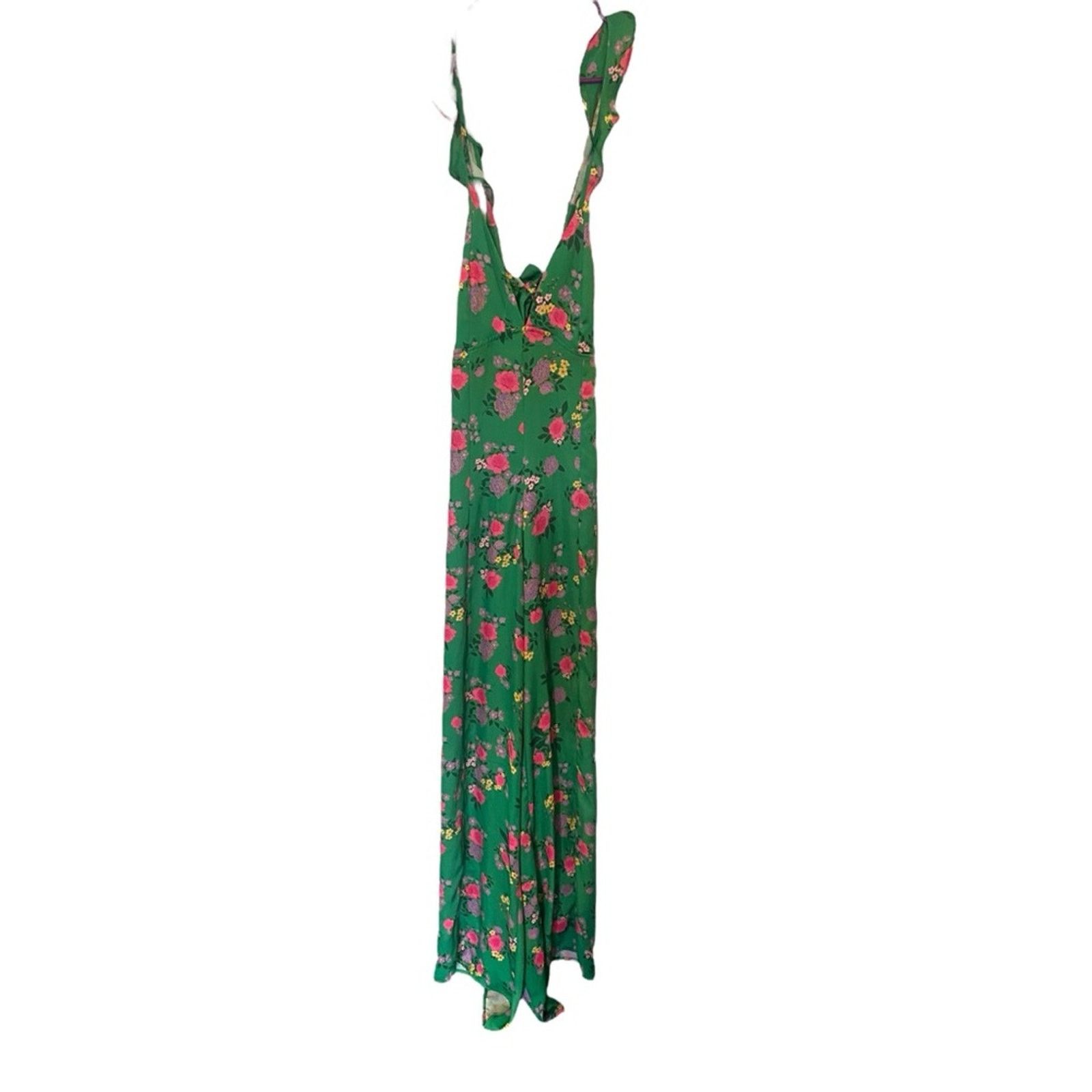 REVOLVE RESA Jilly Jumpsuit in Green Floral S Size 26" / US 2 / IT 38 - 2 Thumbnail