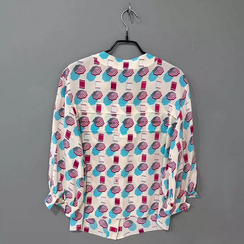 Chanel Chanel Show 19c beach series silk shirt Size XS / US 0-2 / IT 36-38 - 5 Thumbnail