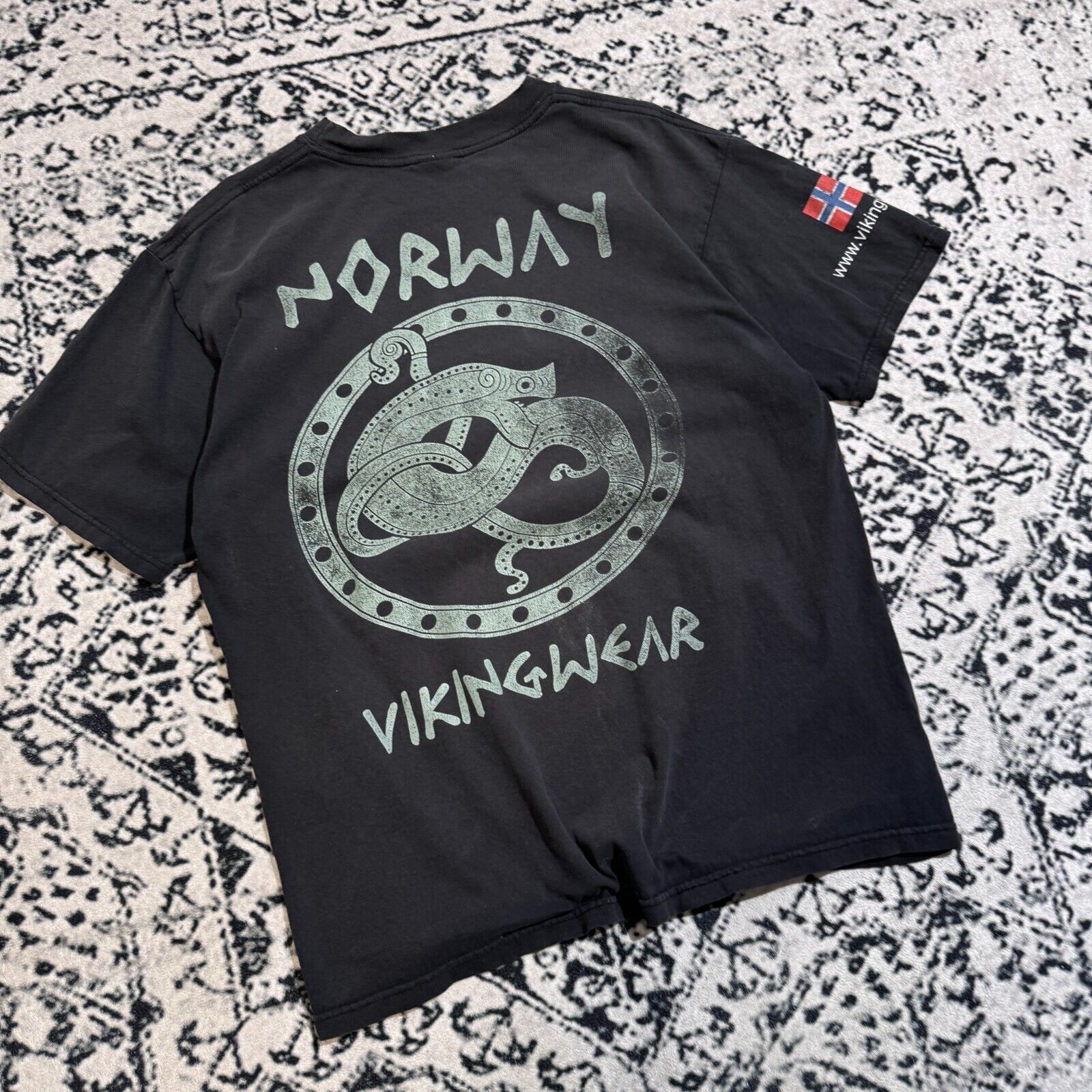 Vintage Vintage Black Cotton T-Shirt Size L Vikingswear Y2K 90s Size US L / EU 52-54 / 3 - 3 Thumbnail