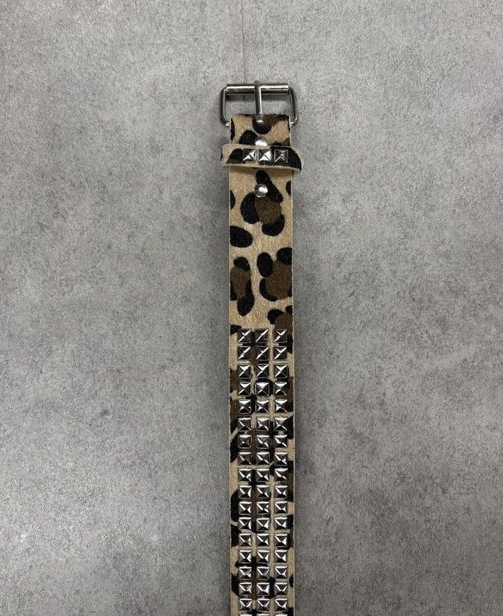 Other Y2k grunge skate cheetah leopard print studded belt Size 34 - 3 Thumbnail