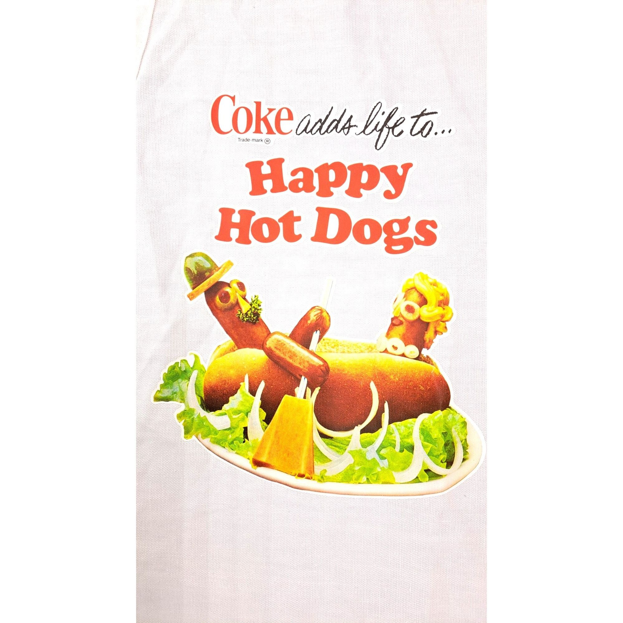 Coca Cola Vintage Coca-Cola Coke Happy Hot Dogs White Apron Graphic Size ONE SIZE - 4 Thumbnail