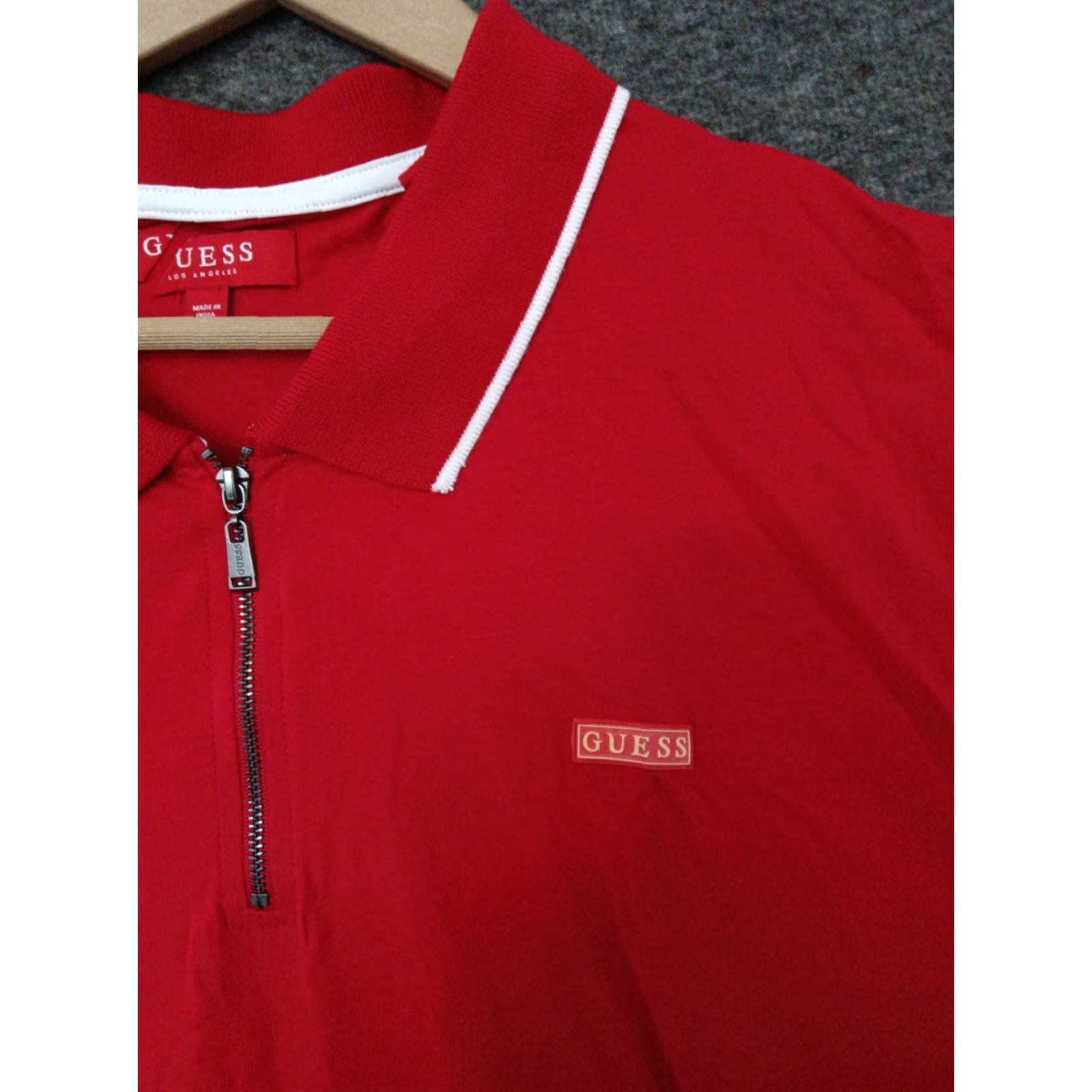 Guess GUESS Polo Shirt Red 1/4 Zip Short Sleeve Fresh Casual 2XL Mens Polo Red 1/4 Zip Logo Short Sleeve 2XL Size US XXL / EU 58 / 5 - 7 Thumbnail