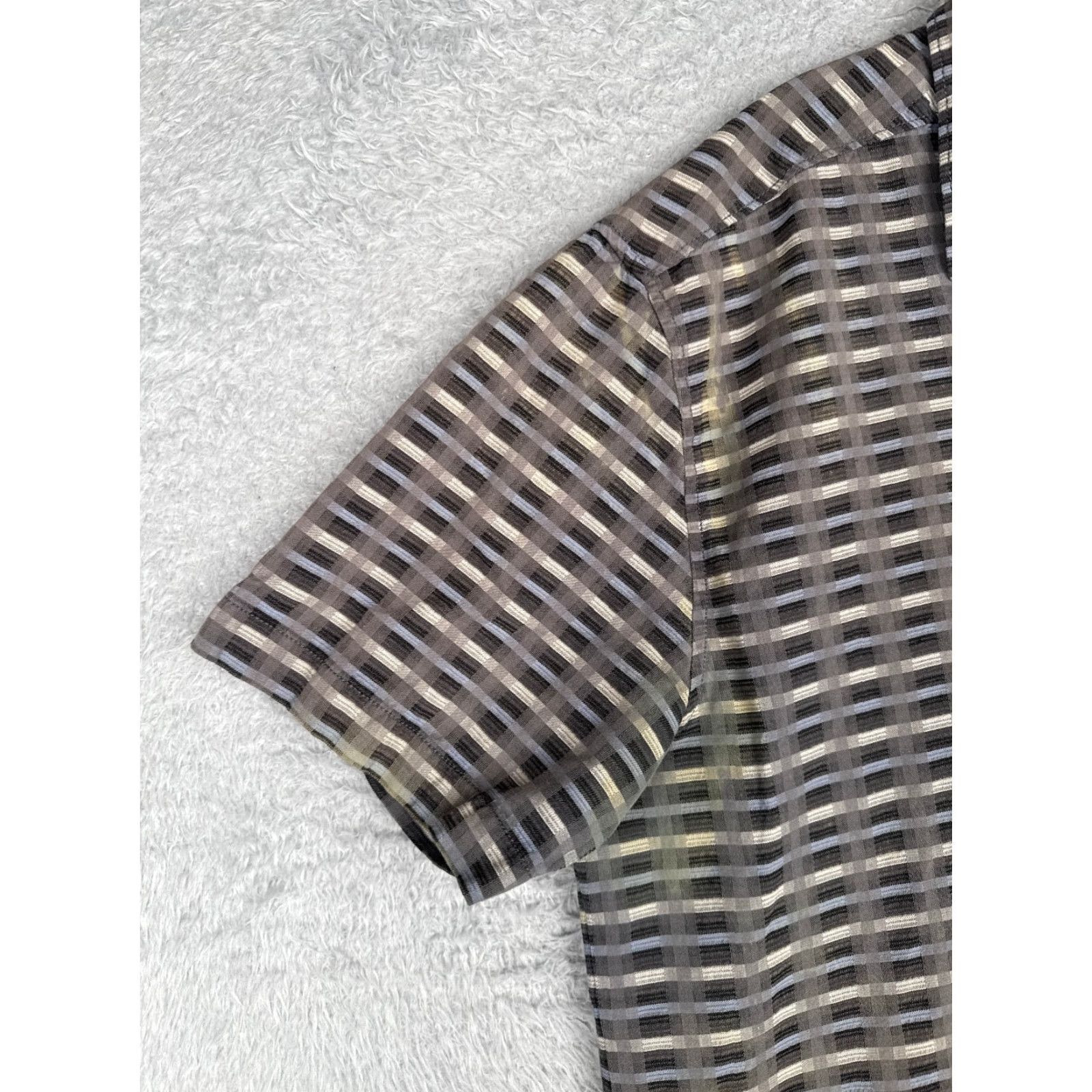 Tommy Bahama VINTAGE Tommy Bahama Shirt Men XL Gray Plaid Silk Blend Button Up Hawaiian READ Size US XL / EU 56 / 4 - 3 Thumbnail