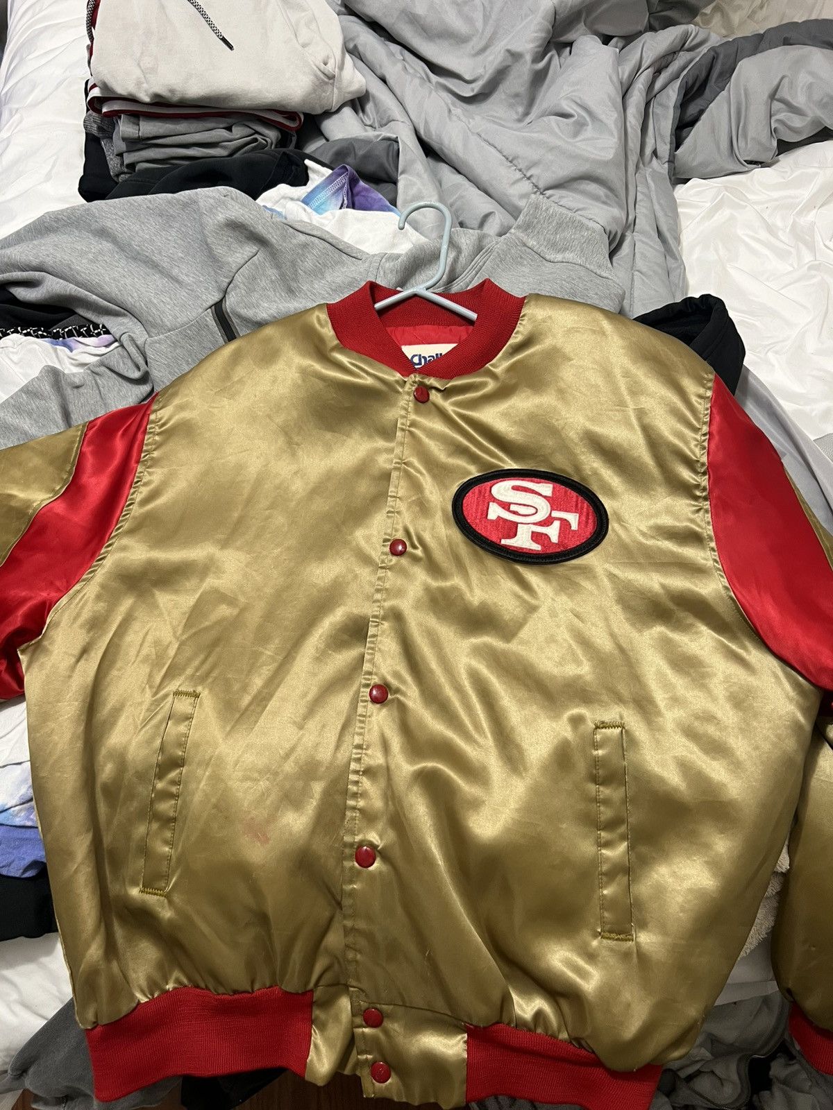 Chalk Line × NFL San Francisco 49ers Vintage 80s Varsity Jacket Size US XL / EU 56 / 4 - 1 Thumbnail