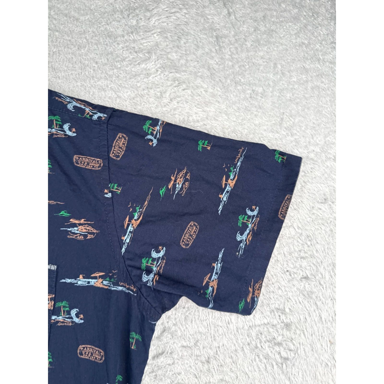 Nomad Nomad Shirt Men Large Blue Palm Surfer All Over Print Hawaiian 100% Cotton Mens Size US L / EU 52-54 / 3 - 2 Thumbnail