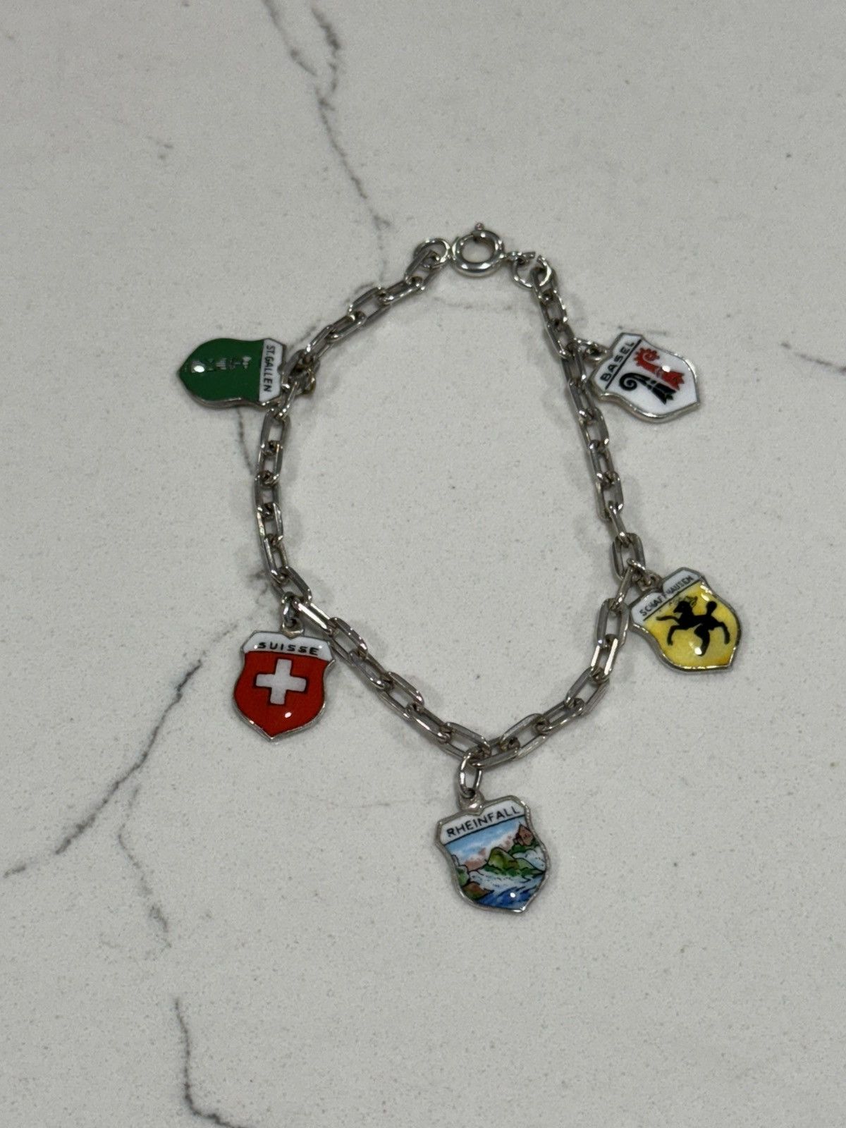 Sterling Silver 800 Silver European Travel Charm on Frederick B. Bracelet Size ONE SIZE - 4 Thumbnail