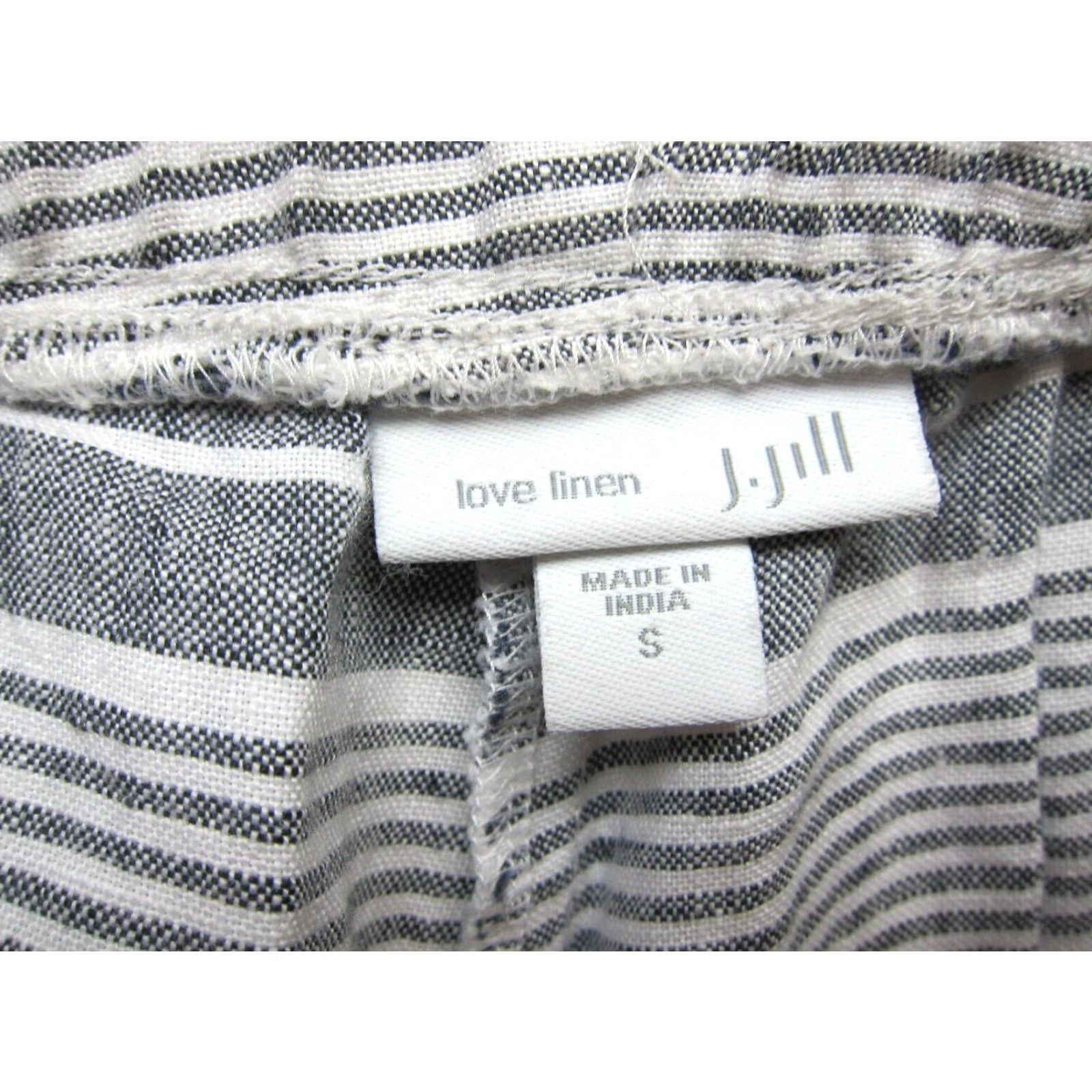 J. Jill J.Jill Love 100% Linen Grey White Stripe Pocket Chino Shorts Small Shirt Womens Size 28" / US 6 / IT 42 - 3 Thumbnail