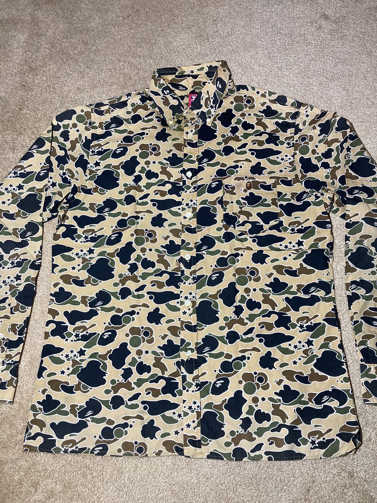 Bape 2003 Bape Psyche Camo Button Up Crazy First Camo OG Vintage Size US L / EU 52-54 / 3 - 2 Thumbnail