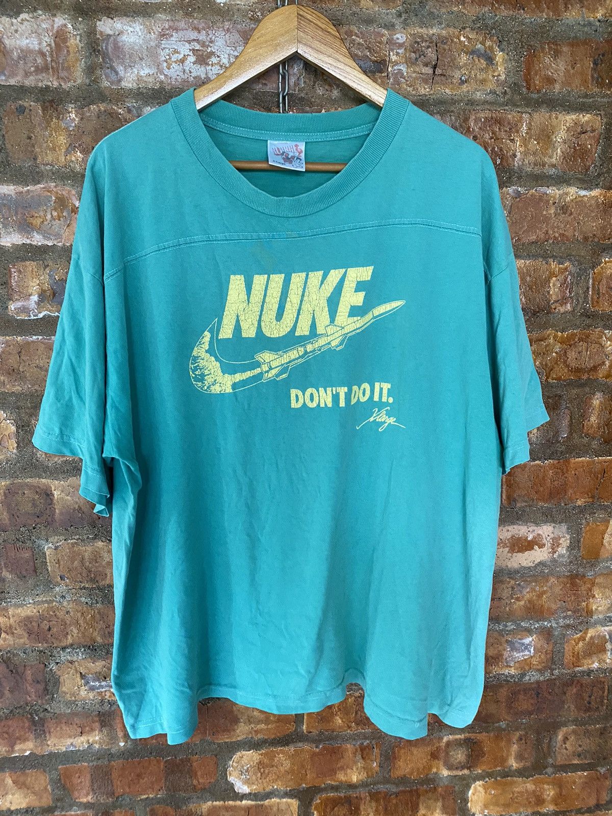 X-LARGE 2004 X-Large No War Nuke Rockets Parody Nike Size US XL / EU 56 / 4 - 2 Thumbnail