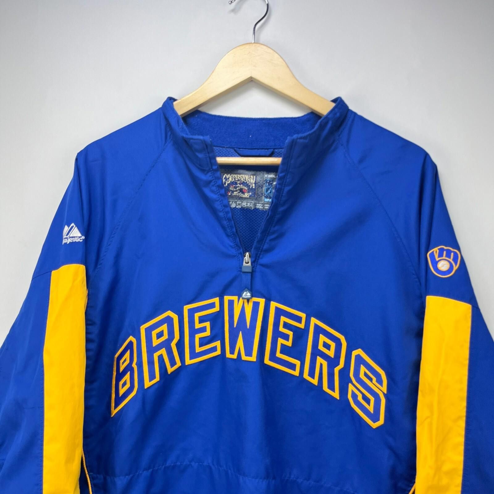 Majestic Vintage Majestic Milwaukee Brewers Windbreaker Jacket Medium Size US M / EU 48-50 / 2 - 3 Thumbnail
