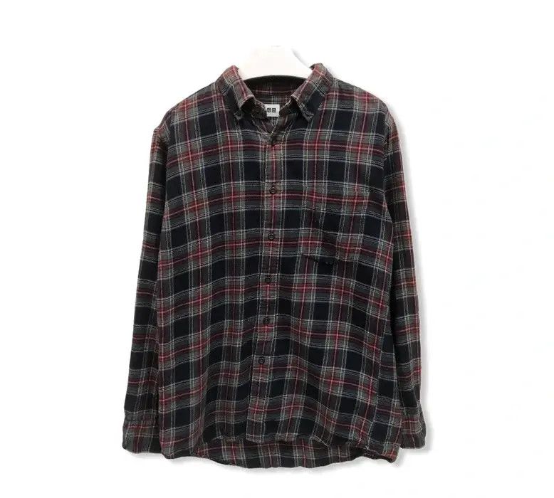 Japanese Brand Uniqlo Plaid Tartan Flannel Shirt 👕