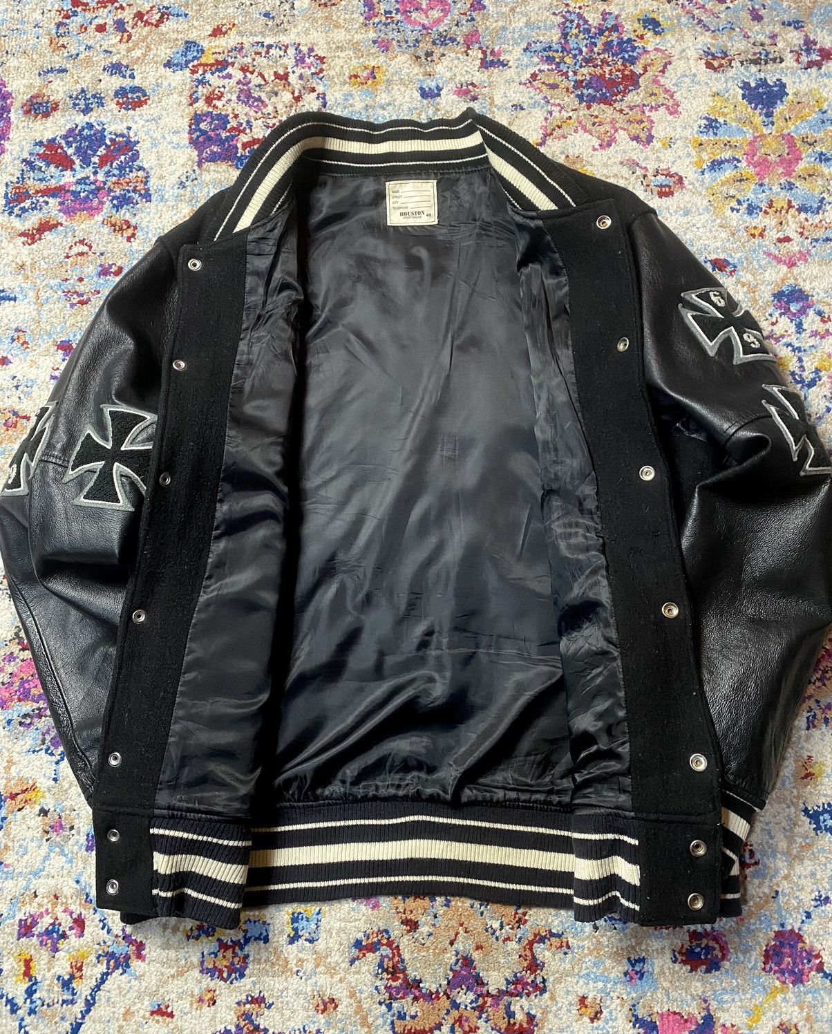 Japanese Brand Vintage 90s Crush & Burn Full Grain Leather Bomber Jackets Size US L / EU 52-54 / 3 - 4 Thumbnail