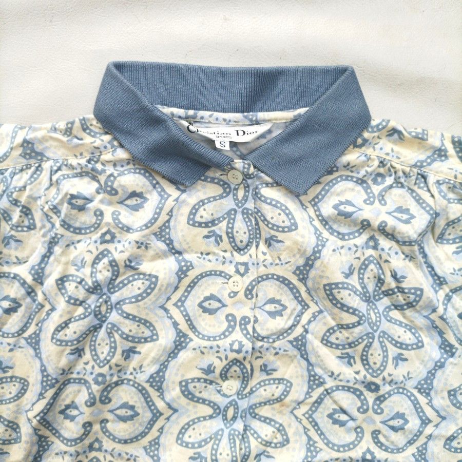 Christian Dior Monsieur × Dior × Vintage Christian Dior Sports paisley fullbutton polo shirt boxy fit Size S / US 4 / IT 40 - 2 Thumbnail