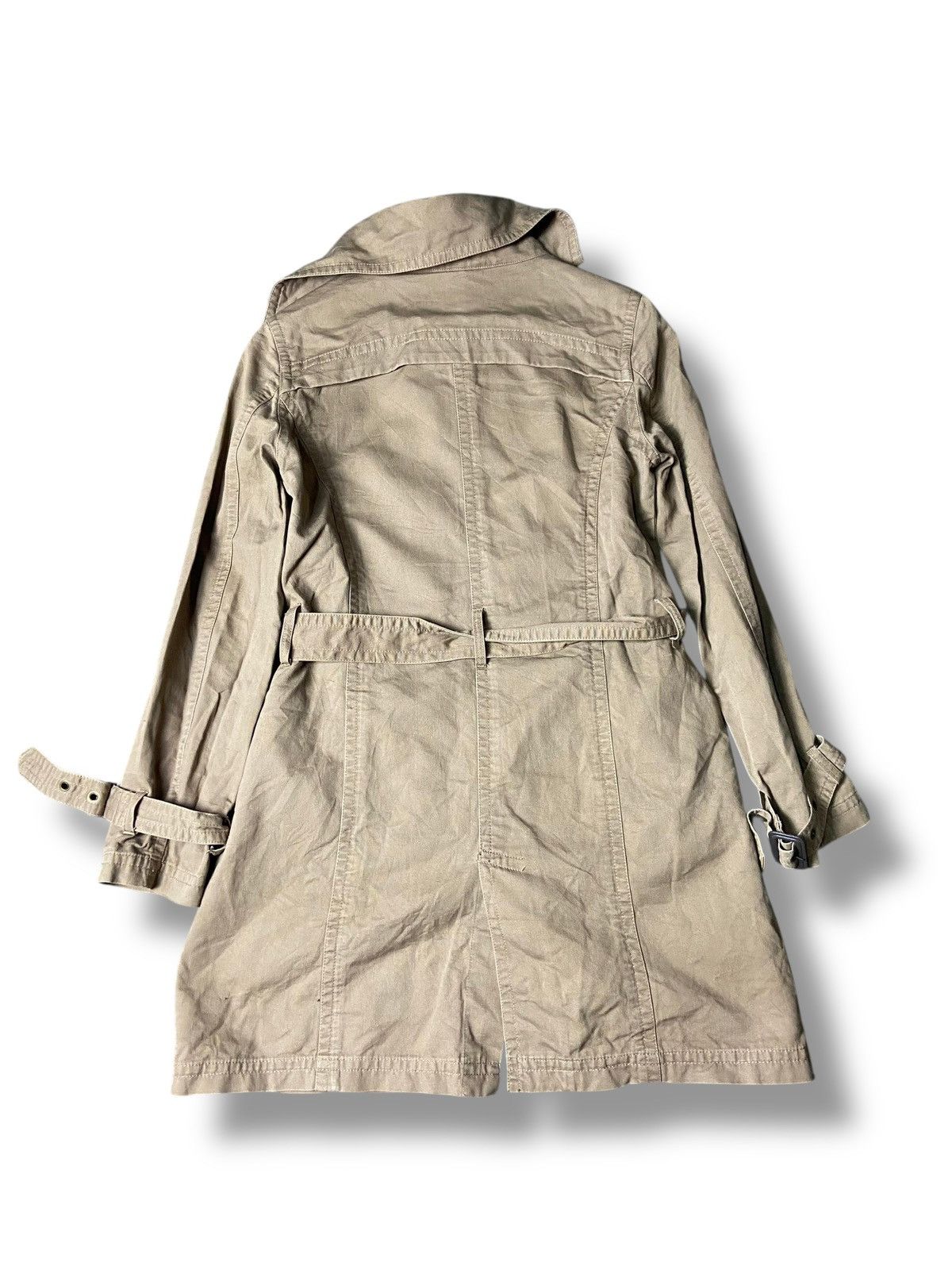 Japanese Brand Vintage Honeysuckle Rose Belted Trench Coat (166) Size L / US 10 / IT 46 - 2 Thumbnail