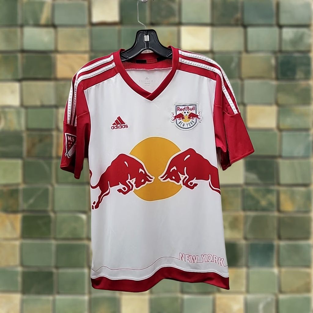 Adidas Red Bull NY 2015 2016 HOME FOOTBALL SHIRT ADIDAS SIZE M Climacool Jersey T-Shirt Men Multicolor Crew Neck Short Sleeve Logo Sports Shirt Mens Size US M / EU 48-50 / 2 - 1 Thumbnail