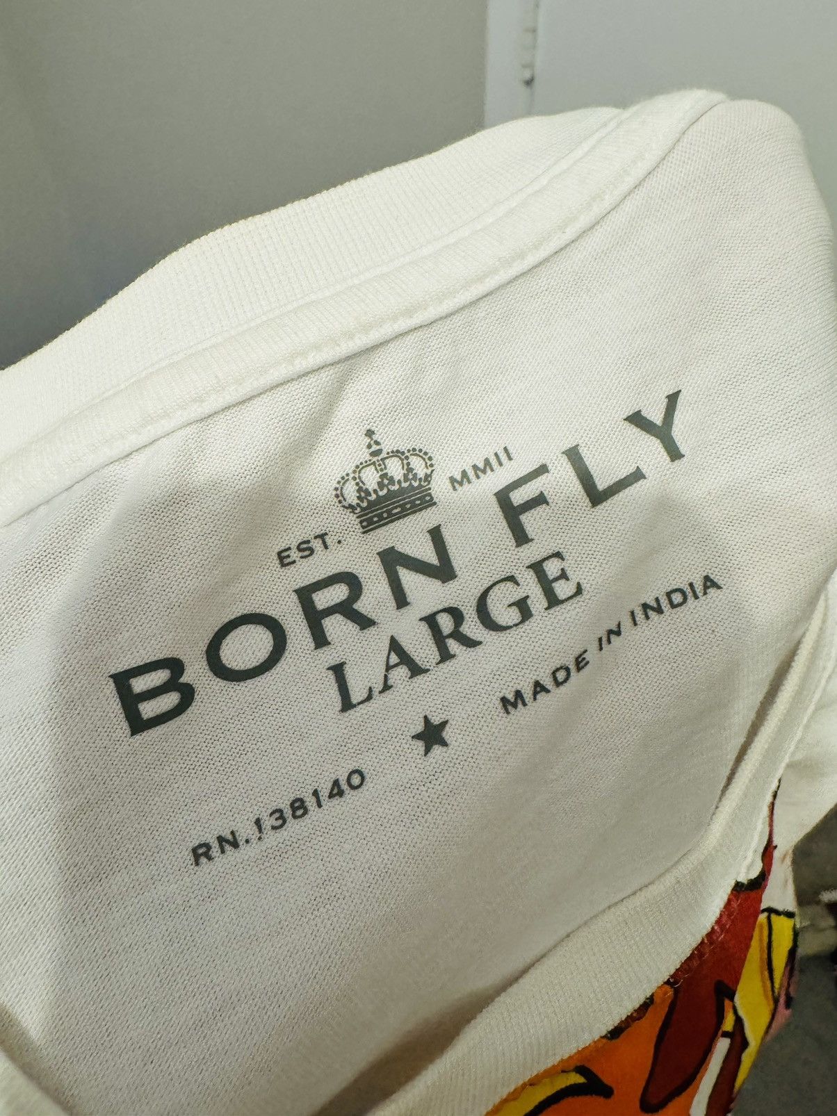 Born Fly Born Fly Men's All Over Print Graphic T-Shirt in White L Size US L / EU 52-54 / 3 - 5 Thumbnail