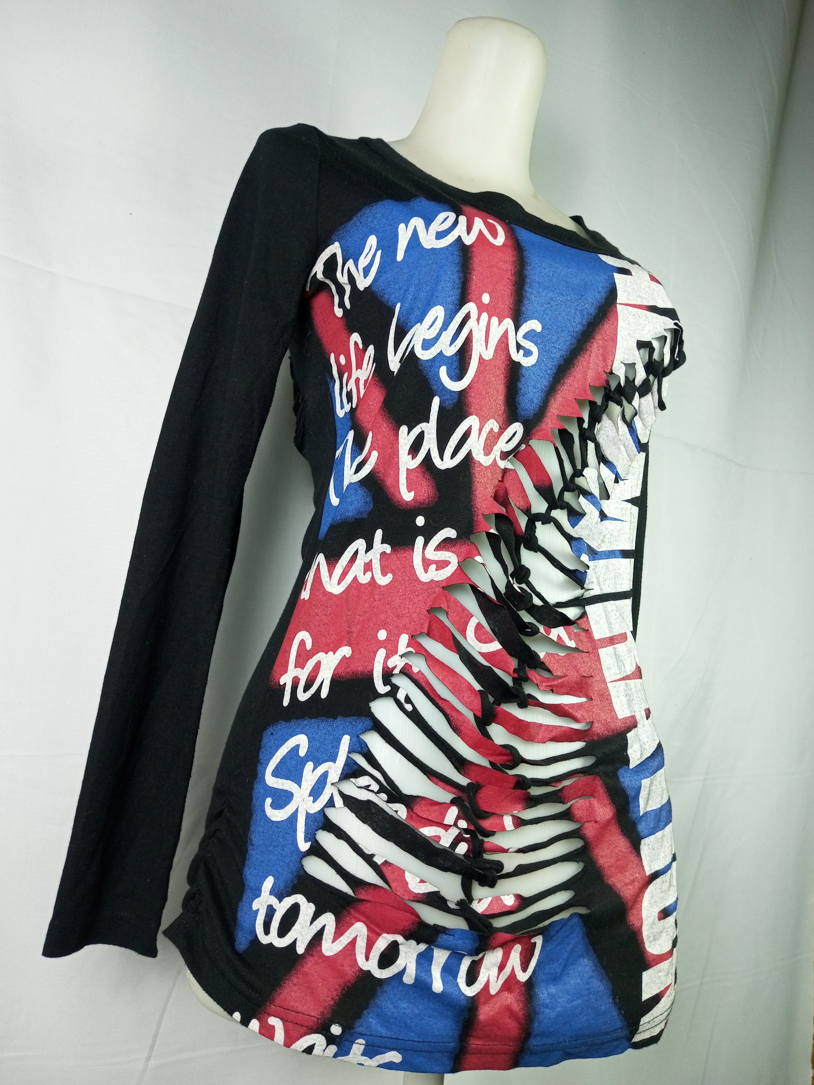 If Six Was Nine × Japanese Brand × Le Grande Bleu (L.G.B.) Knick Knack Distressed Grunge Punk long Sleeve Tshirt Size M / US 6-8 / IT 42-44 - 3 Thumbnail