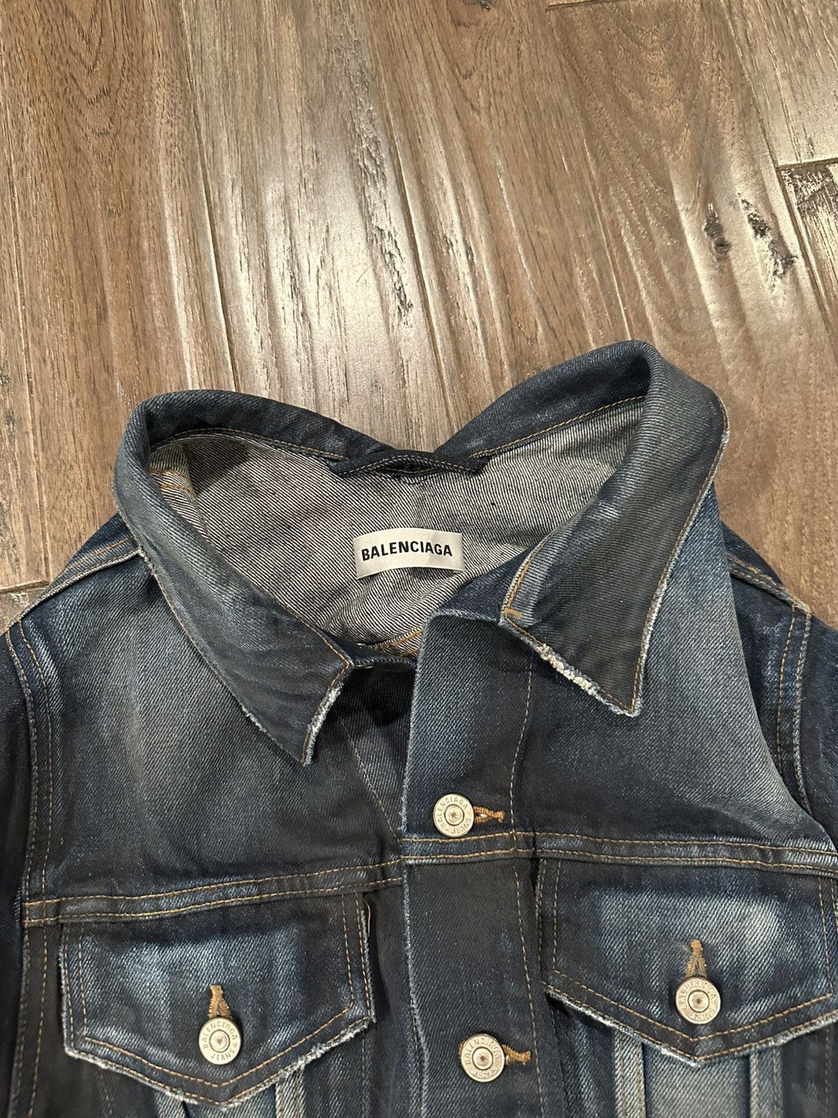 Balenciaga Balenciaga Denim Jacket Size XXS / US 00 / IT 34 - 3 Thumbnail