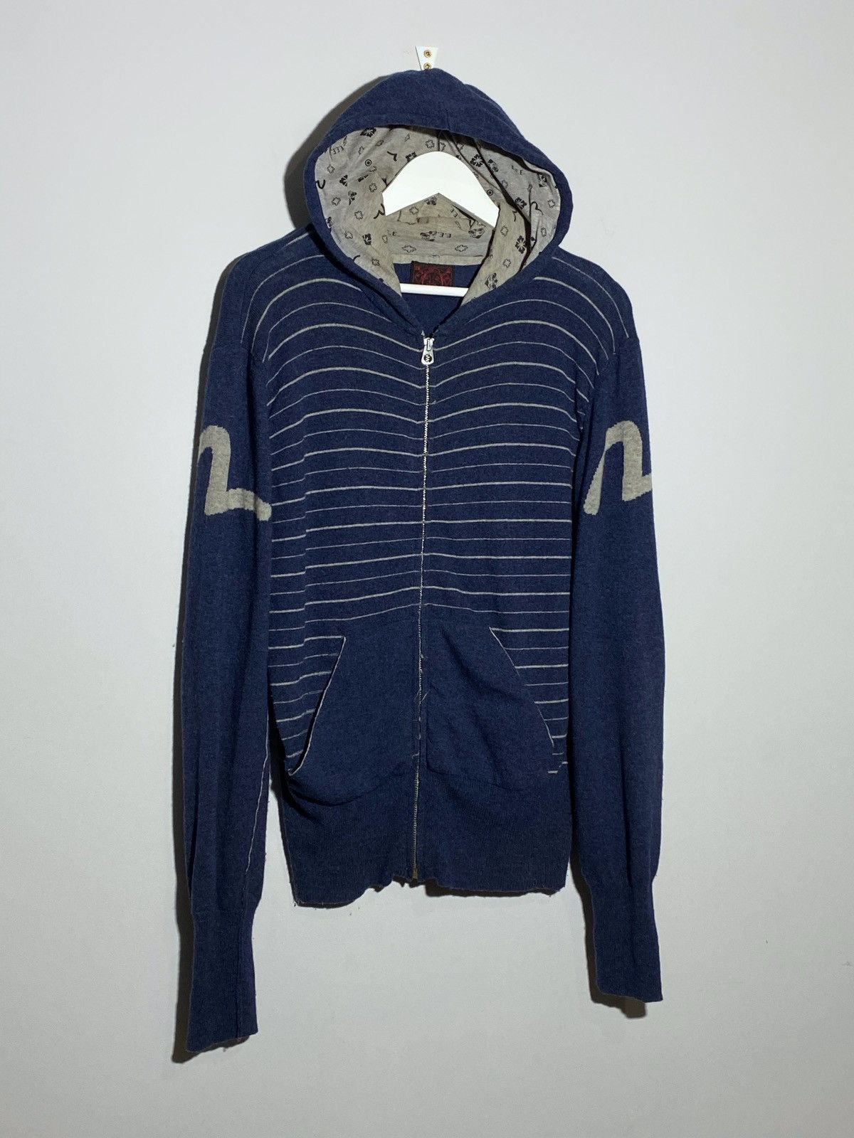 Evisu Vintage Evisu Japanese Blue Wool Zip Hoodie Size US M / EU 48-50 / 2 - 2 Thumbnail