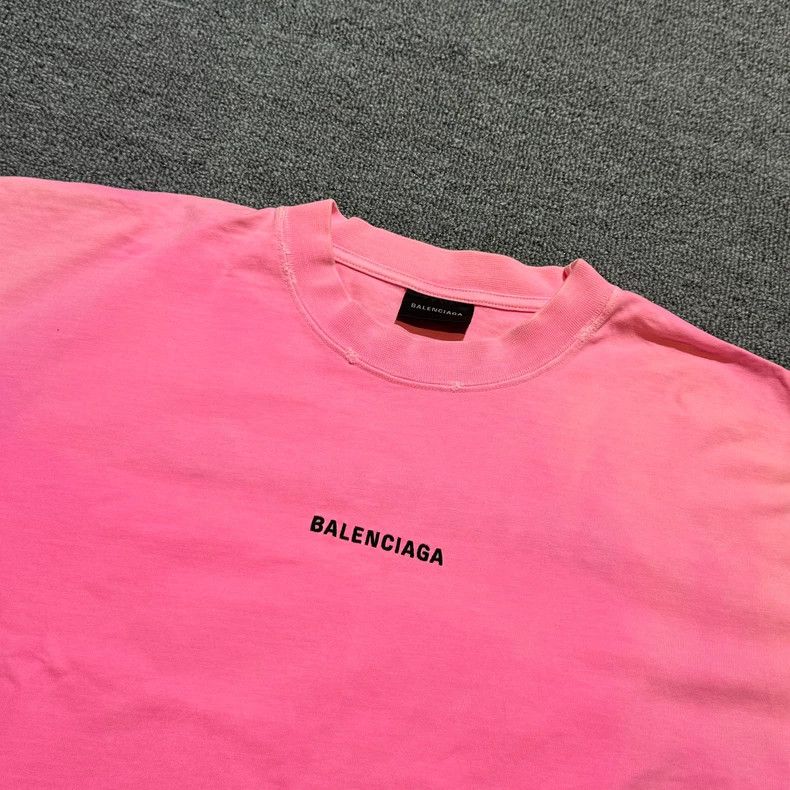 Balenciaga Balenciaga Pink logo embroidery before and after washing t Size US M / EU 48-50 / 2 - 4 Thumbnail