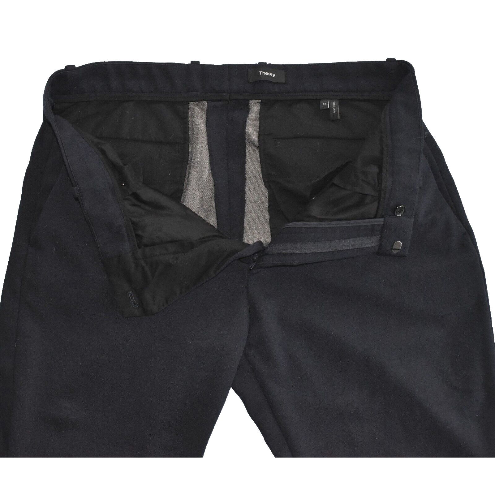 Theory THEORY Navy Stretchy Wool Blend Slim Leg Trouser Pants Sz 34 Size US 34 / EU 50 - 3 Thumbnail