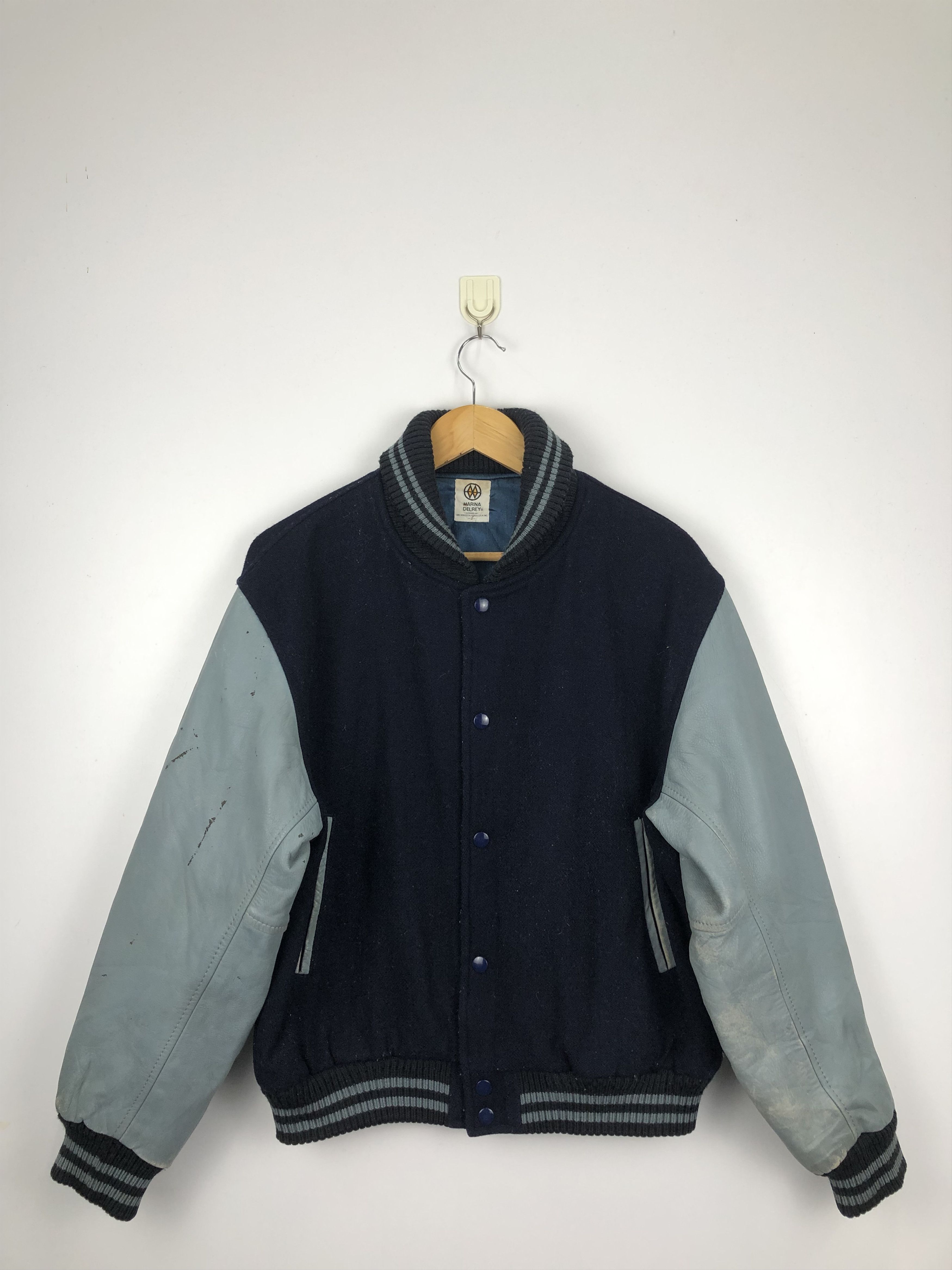 Vintage Vintage 90s Marina Delrey Wool Varsity Jacket V0444 Size US M / EU 48-50 / 2 - 1 Thumbnail
