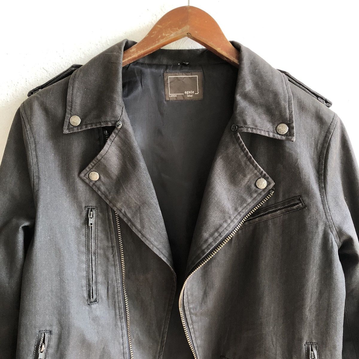 Japanese Brand AGATE denim biker jacket Size US L / EU 52-54 / 3 - 7 Thumbnail