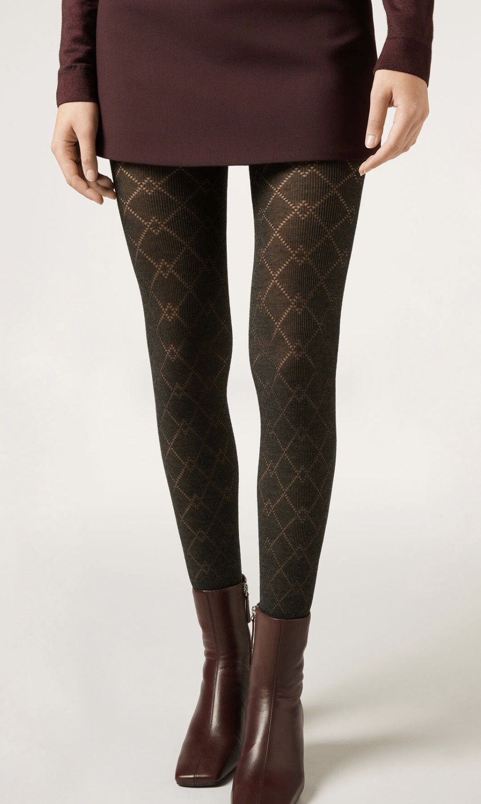 Calzedonia Calzedonia Diamond Tights with Cashmere size 3/4 M/L Grey Size ONE SIZE - 5 Thumbnail