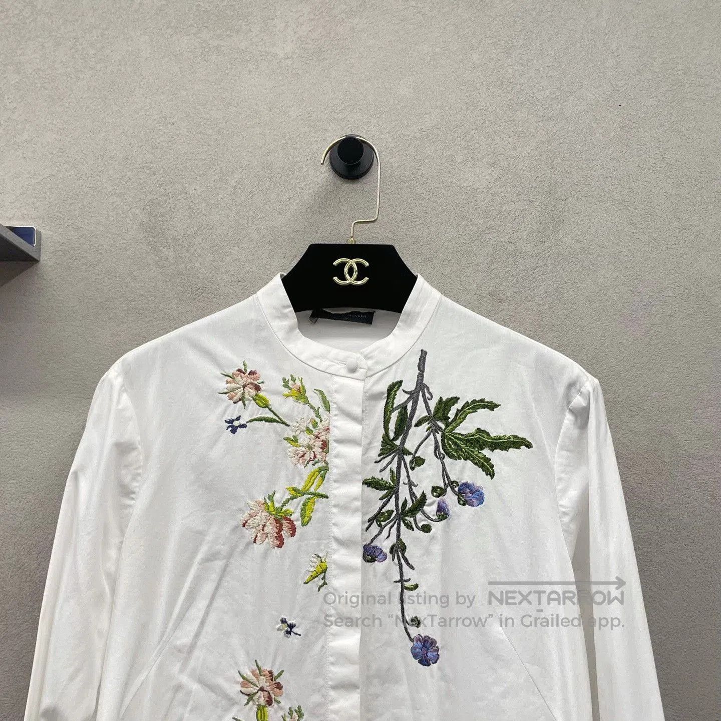 Alexander McQueen Alexander McQueen White Floral Embroidery Shirt. Size S / US 4 / IT 40 - 4 Thumbnail