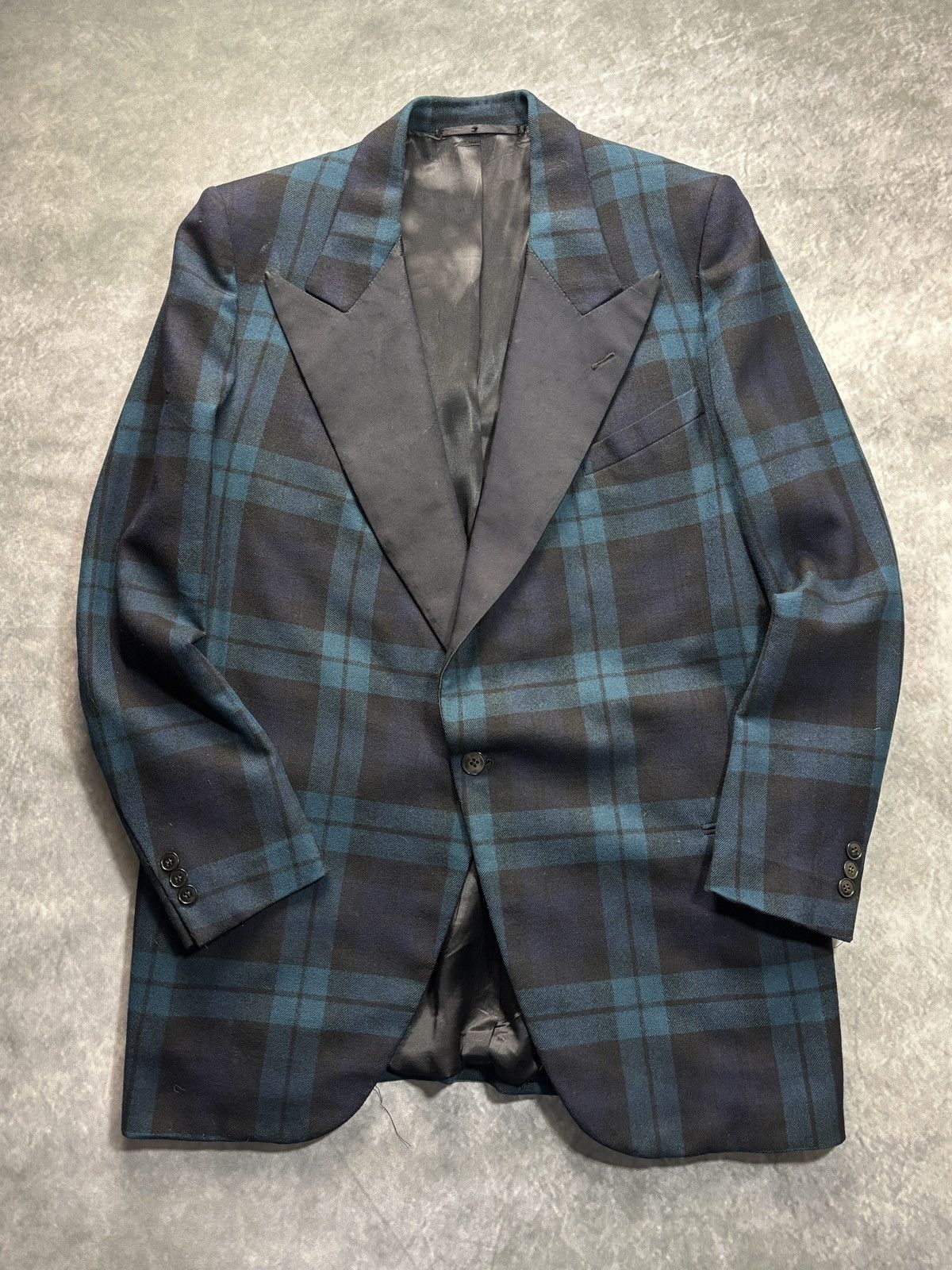Vintage 1950s Plaid Blazer True Vintage Suit Jacket Wool 1940s Green Size 40R - 2 Thumbnail