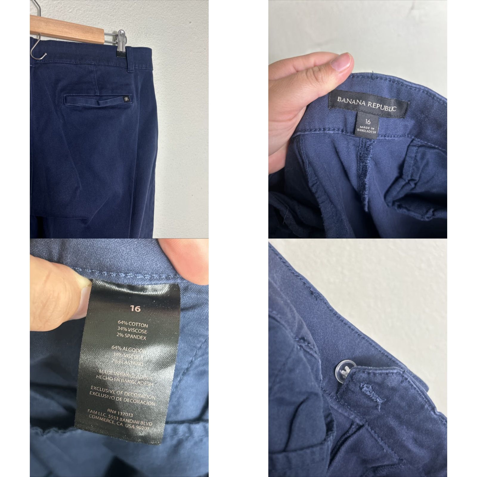 Banana Republic Banana Republic Pants Women’s Size 16 Navy Blue Chino 36x26 Size 38" / US 16 / IT 52 - 9 Thumbnail