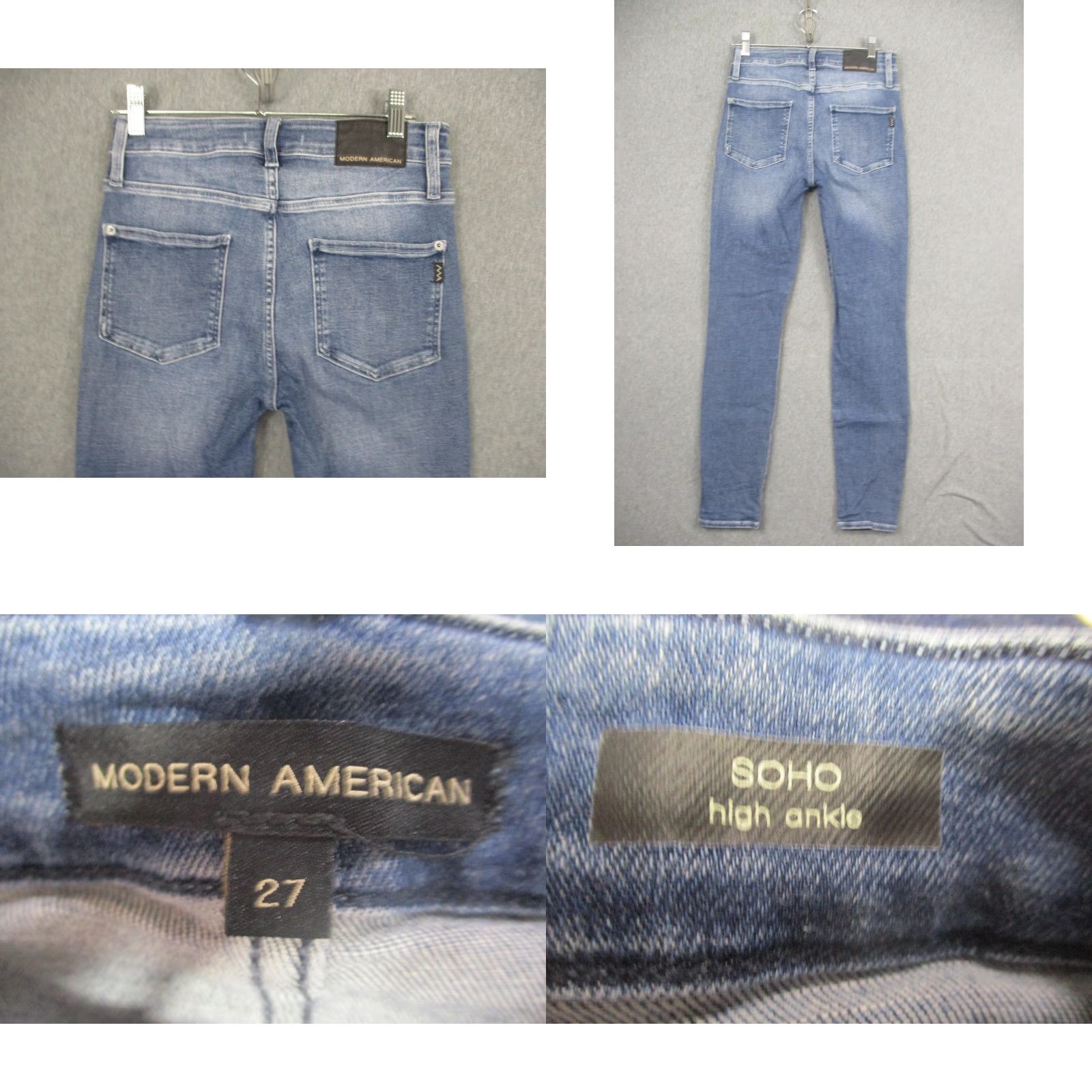 Vintage VINTAGE? No. Modern American Blue Denim Jeans Womens 27 Slim Skinny High Ankle Karma Soho 90s? Size 27" / US 4 / IT 40 - 8 Thumbnail