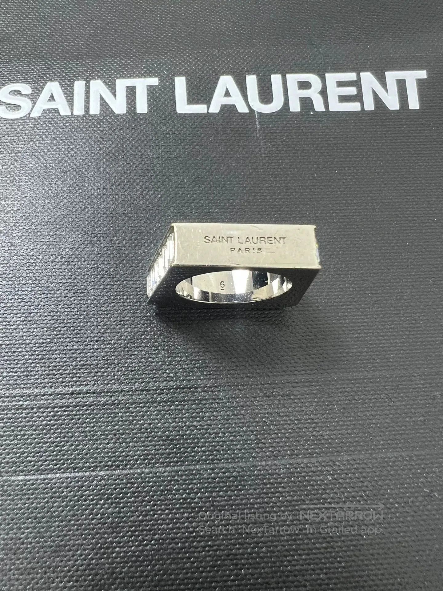 Saint Laurent Paris Saint Laurent Silver Geometric Ring. Size ONE SIZE - 3 Thumbnail