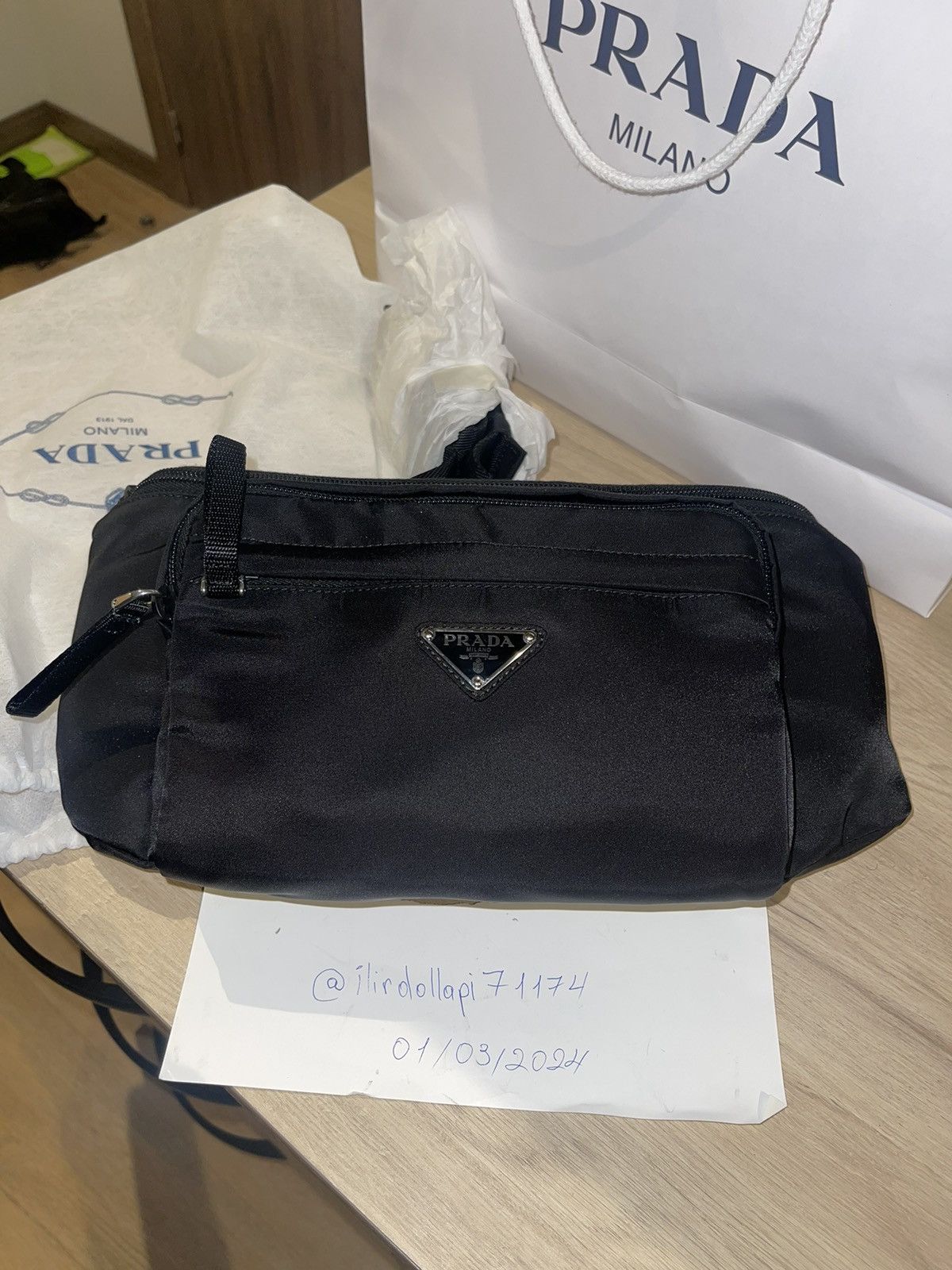 image of Prada Belt Bag in Black, Men's