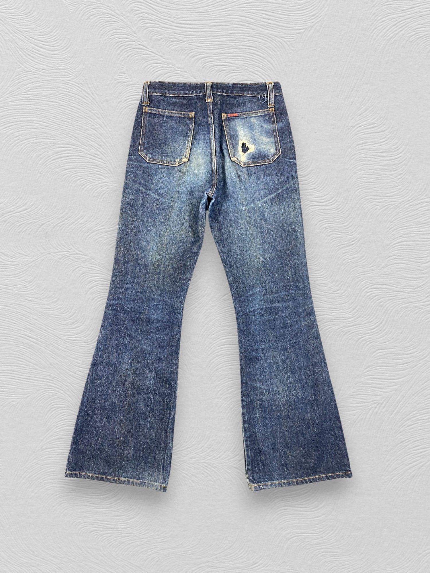 If Six Was Nine Blue Vintage Blue Way Flare Jeans 28x30.5 Denim - JN3309 Size US 28 / EU 44 - 2 Thumbnail