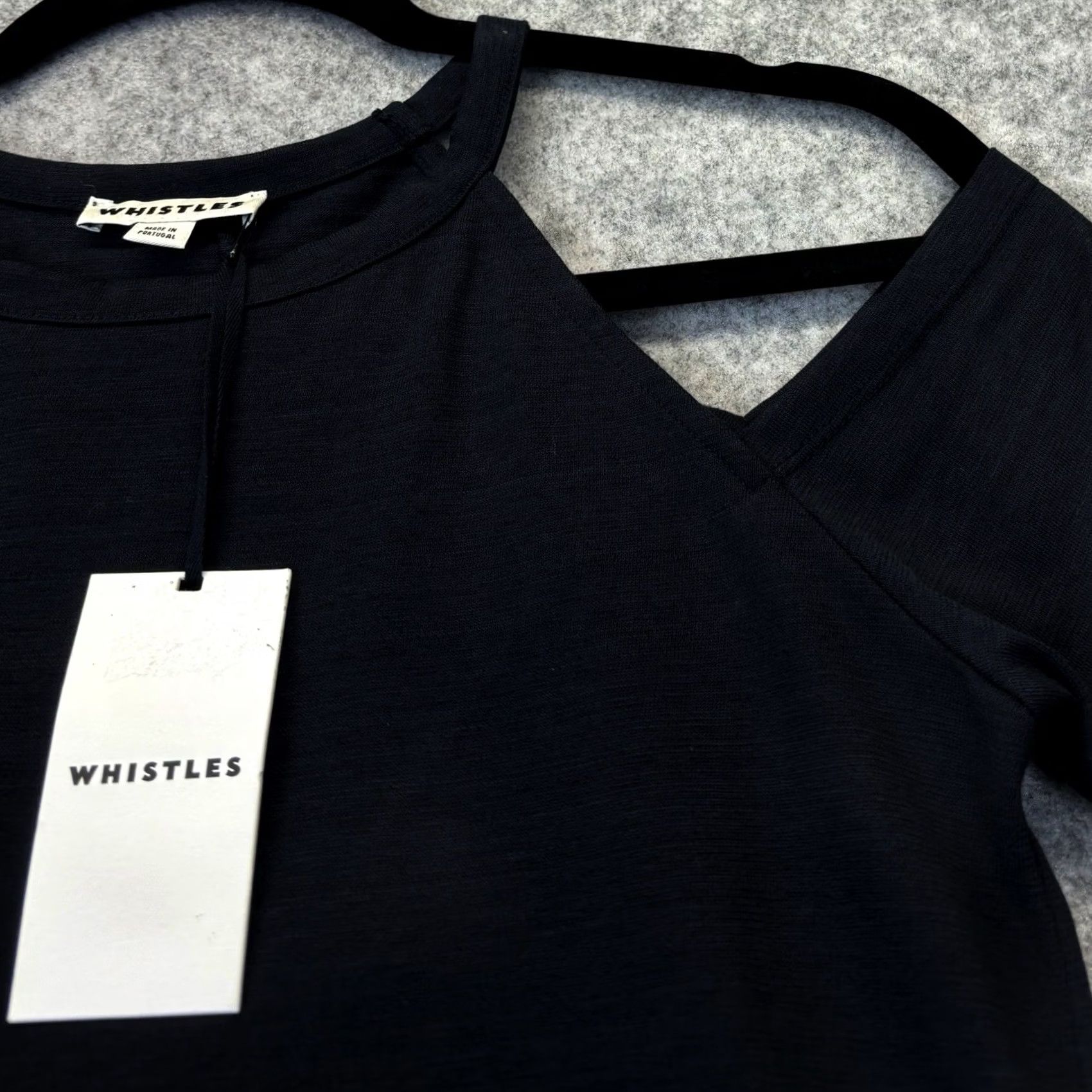 Whistles Whistles Cold Shoulder Top Womens Black BNWT EU38 UK10 Regular Short Sleeve Pullover" Size L / US 10 / IT 46 - 3 Thumbnail
