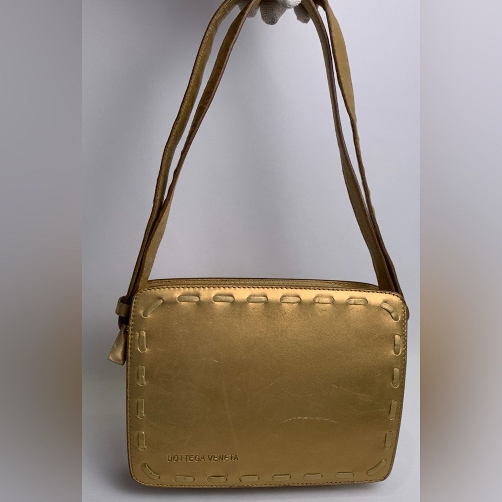 Bottega Veneta Rare Unique Bottega Veneta Gold Crossbody Bag Size ONE SIZE - 10 Thumbnail