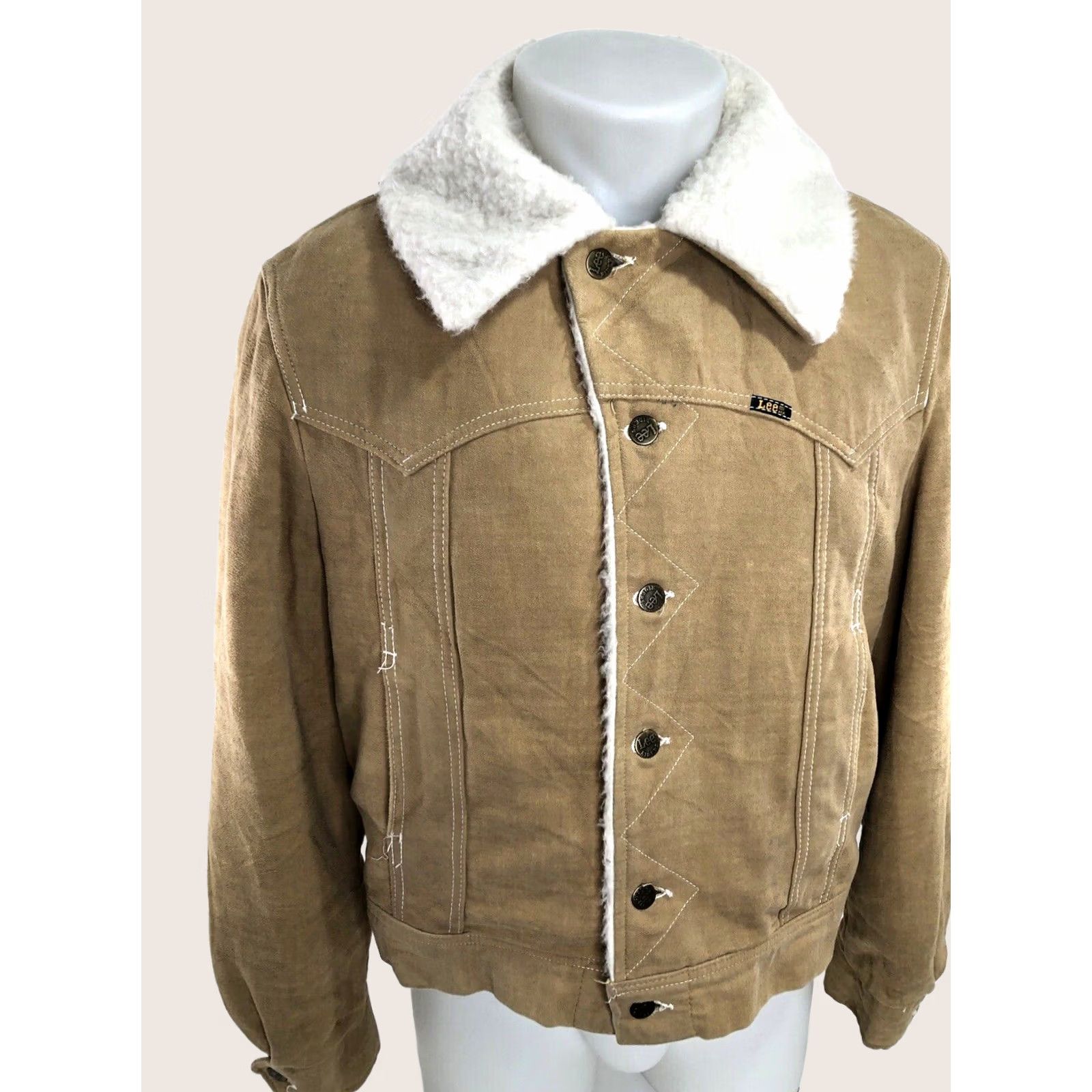 Lee VINTAGE LEE Ranch Jacket Western Lined Mens M Light Brown 1990s/YY4 Size US M / EU 48-50 / 2 - 1 Thumbnail