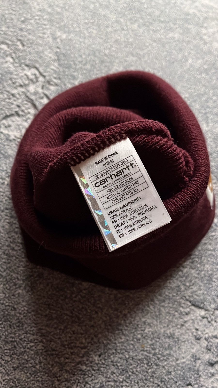Carhartt Carhartt Beanie Burgundy Hat One Size Size ONE SIZE - 3 Thumbnail