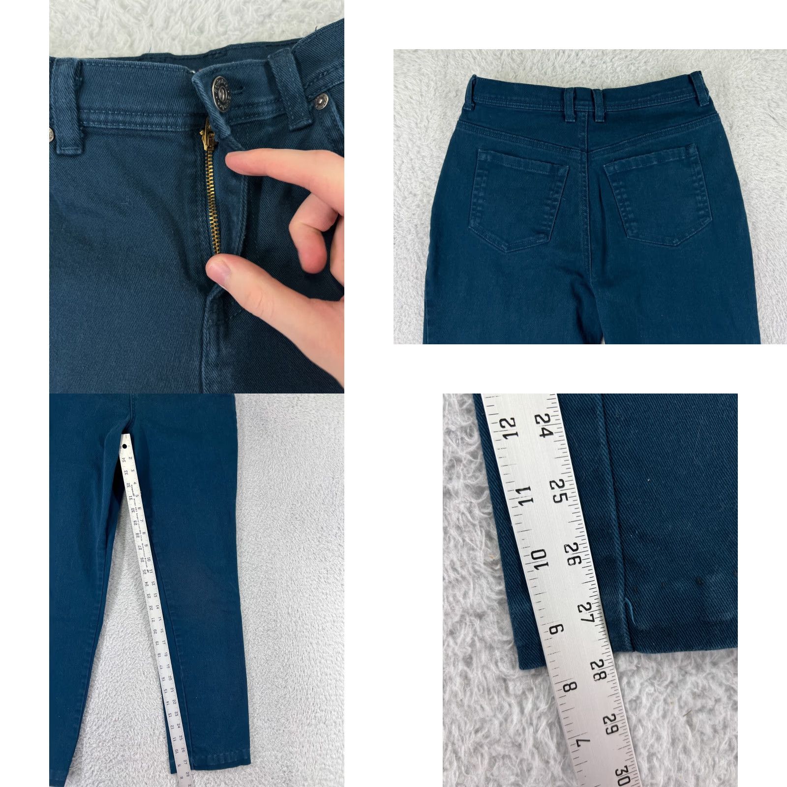 Vintage Style&co. Jeans Womens 4 Blue Denim Tapered Leg Stretch Cotton Blend Regular Rise High Zip Pocket 5-Pocket Design Adult Womens Jeans Size 27" / US 4 / IT 40 - 8 Thumbnail