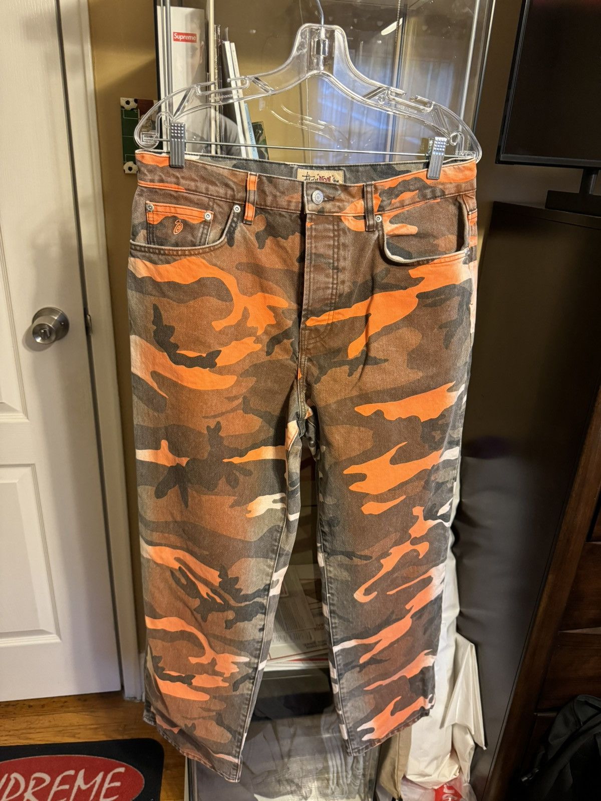 Stussy Stussy Spray Dye Big Ol Jeans Orange Grailed