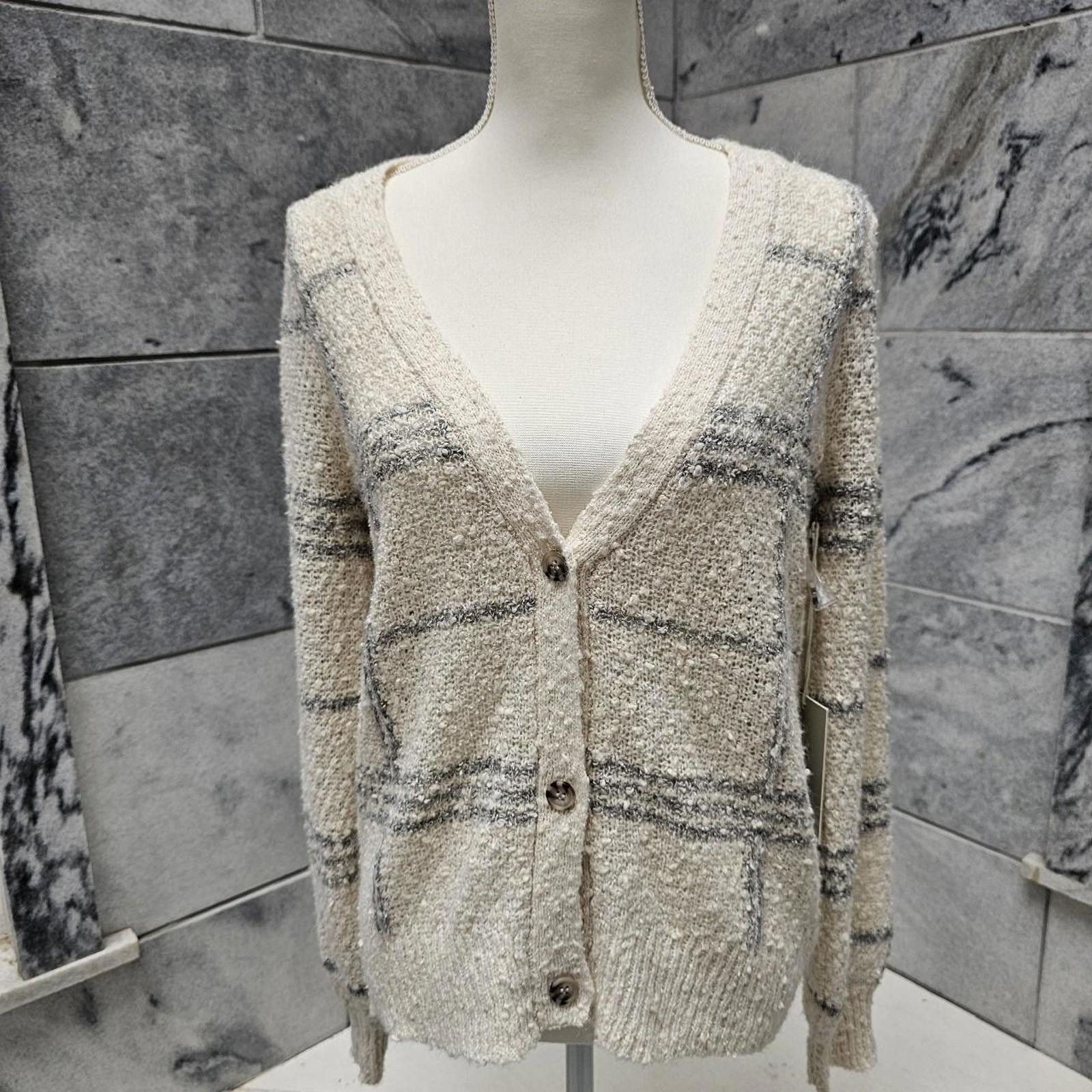 Jones New York Joie Women's Grey and Cream Cardigan Size M / US 6-8 / IT 42-44 - 4 Thumbnail